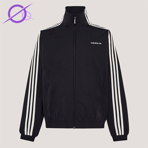Adidas/阿迪达斯正品三叶草女士高领经典条纹日常休闲外套KX7977