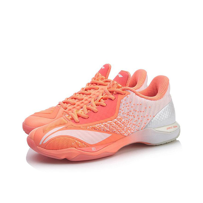 李宁正品突袭SE女子缓震耐磨超轻支撑系带低帮羽毛球鞋AYZP008-3