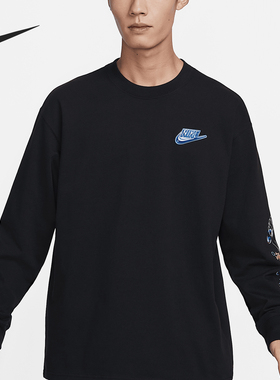 Nike/耐克正品新款男士圆领经典套头复古长袖T恤FD9896-010