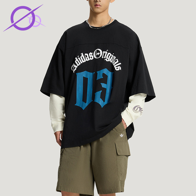 Adidas/阿迪达斯正品三叶草男士透气运动时尚字母短袖T恤KT3039