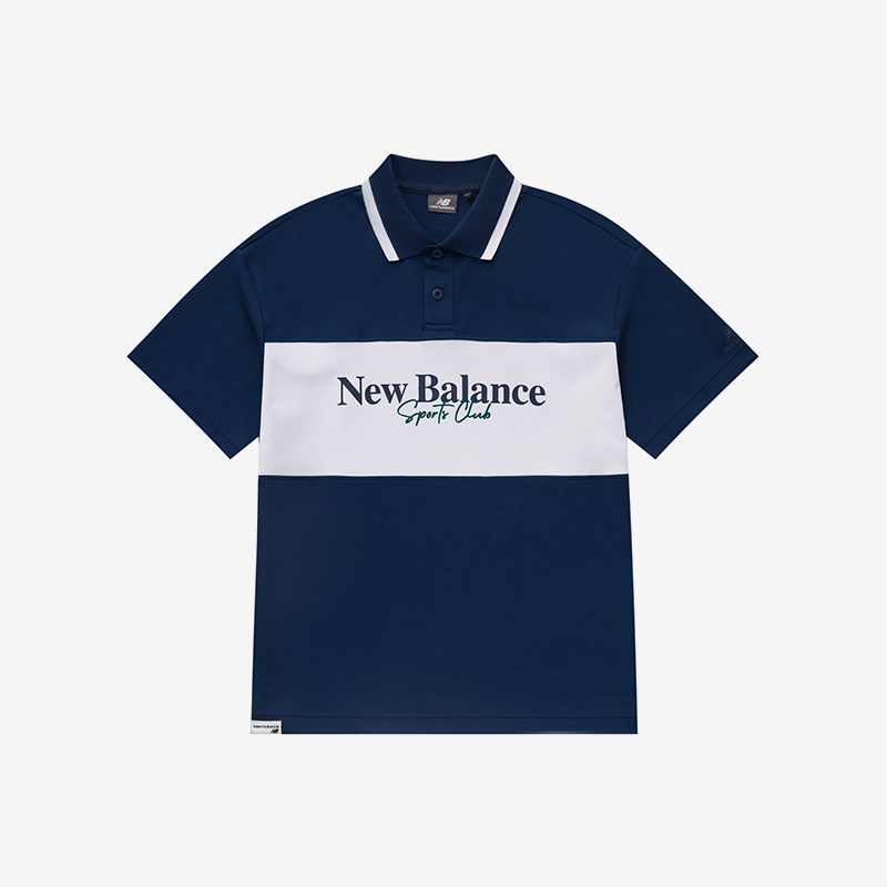New Balance/NB正品夏季新款男士拼接透气翻领短袖5FD24203-NV