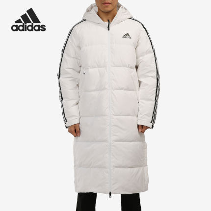 Adidas/阿迪达斯正品当季男女保暖长款连帽运动羽绒服 H20762