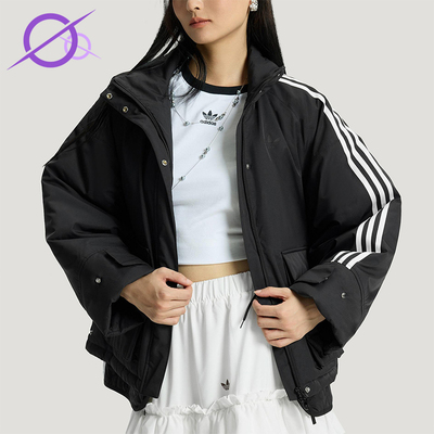 Adidas/阿迪达斯正品三叶草女士休闲立领保暖运动宽松棉服KS5330