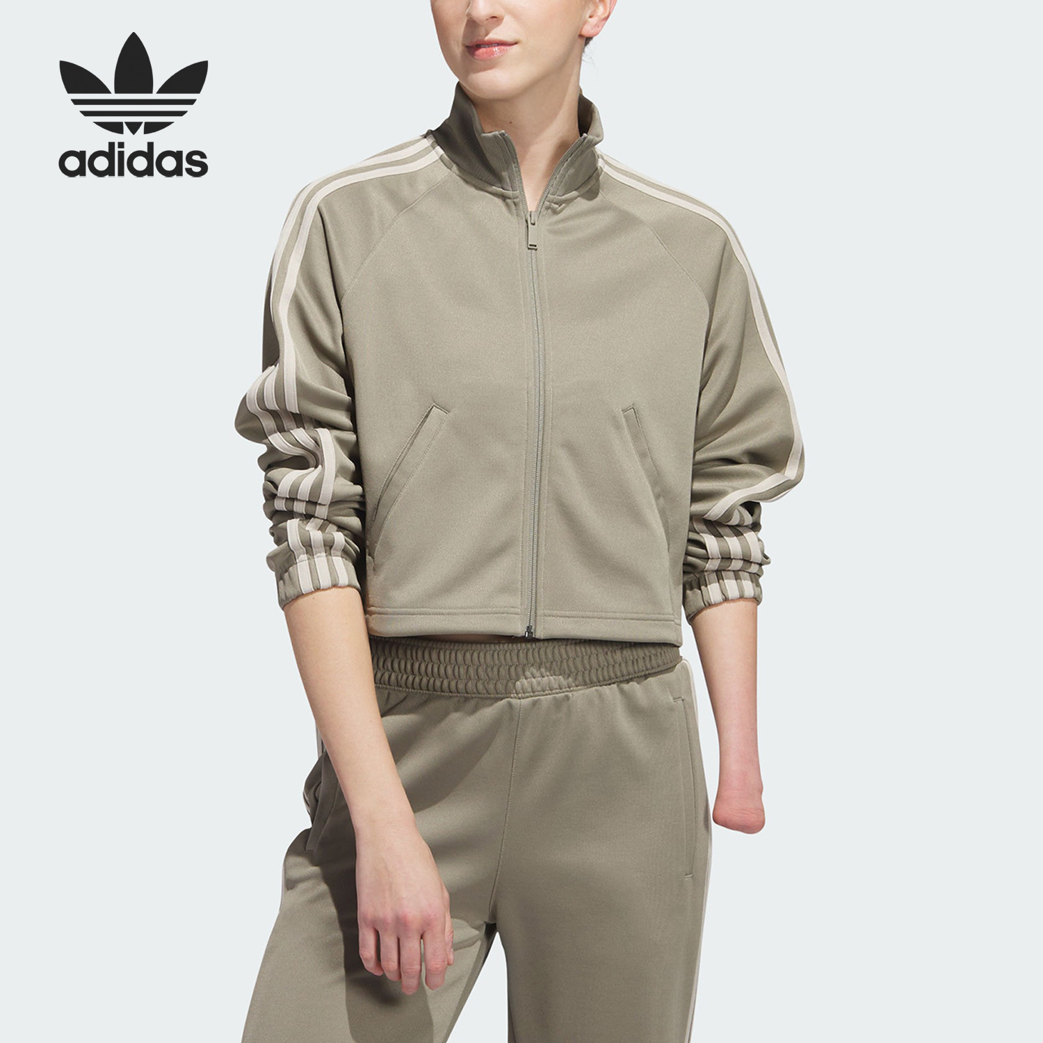 Adidas/阿迪达斯正品三叶草新款女士复古运动夹克外套IJ5229