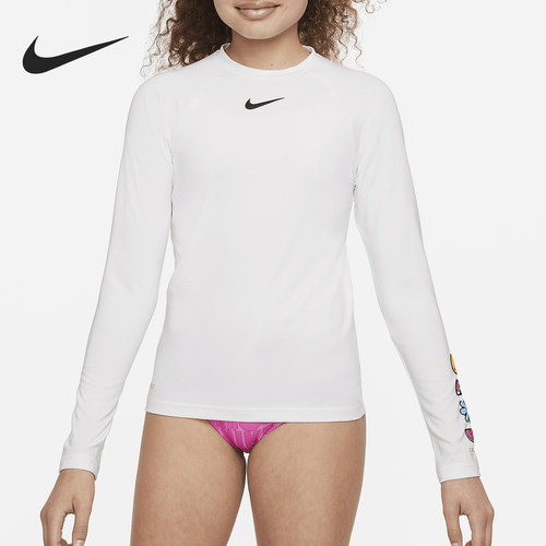 Nike/耐克正品Swim Charms大童女孩防晒长袖上衣FZ6438-100