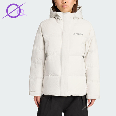 Adidas/阿迪达斯正品冬季女士连帽鹅绒保暖户外运动羽绒服JV8724