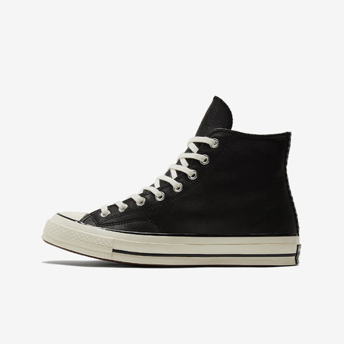 Converse匡威 复古高帮帆布鞋男女同款千鸟格板鞋极夜黑 173129C