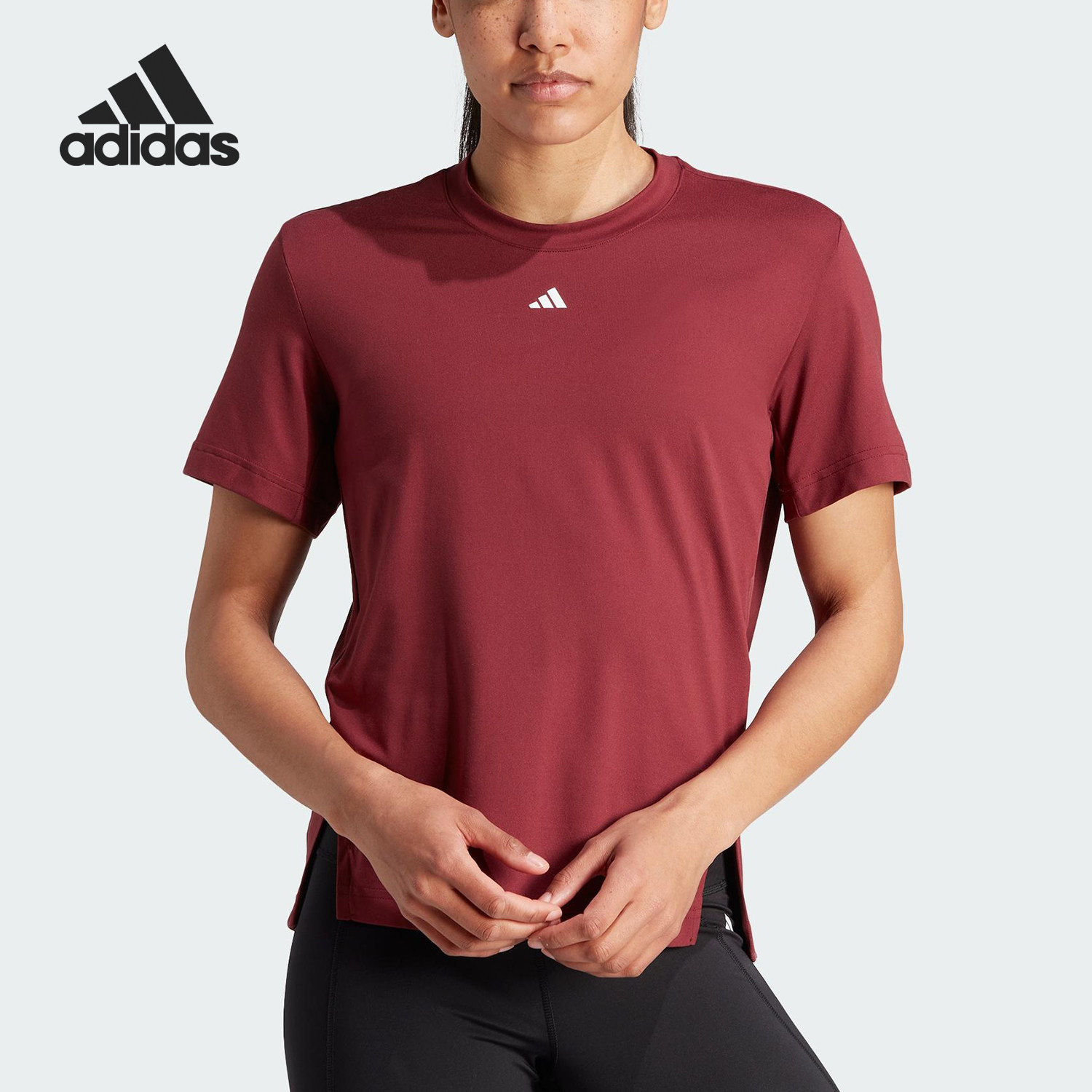 Adidas/阿迪达斯正品夏季女士圆领复古运动训练短袖T恤IL1365