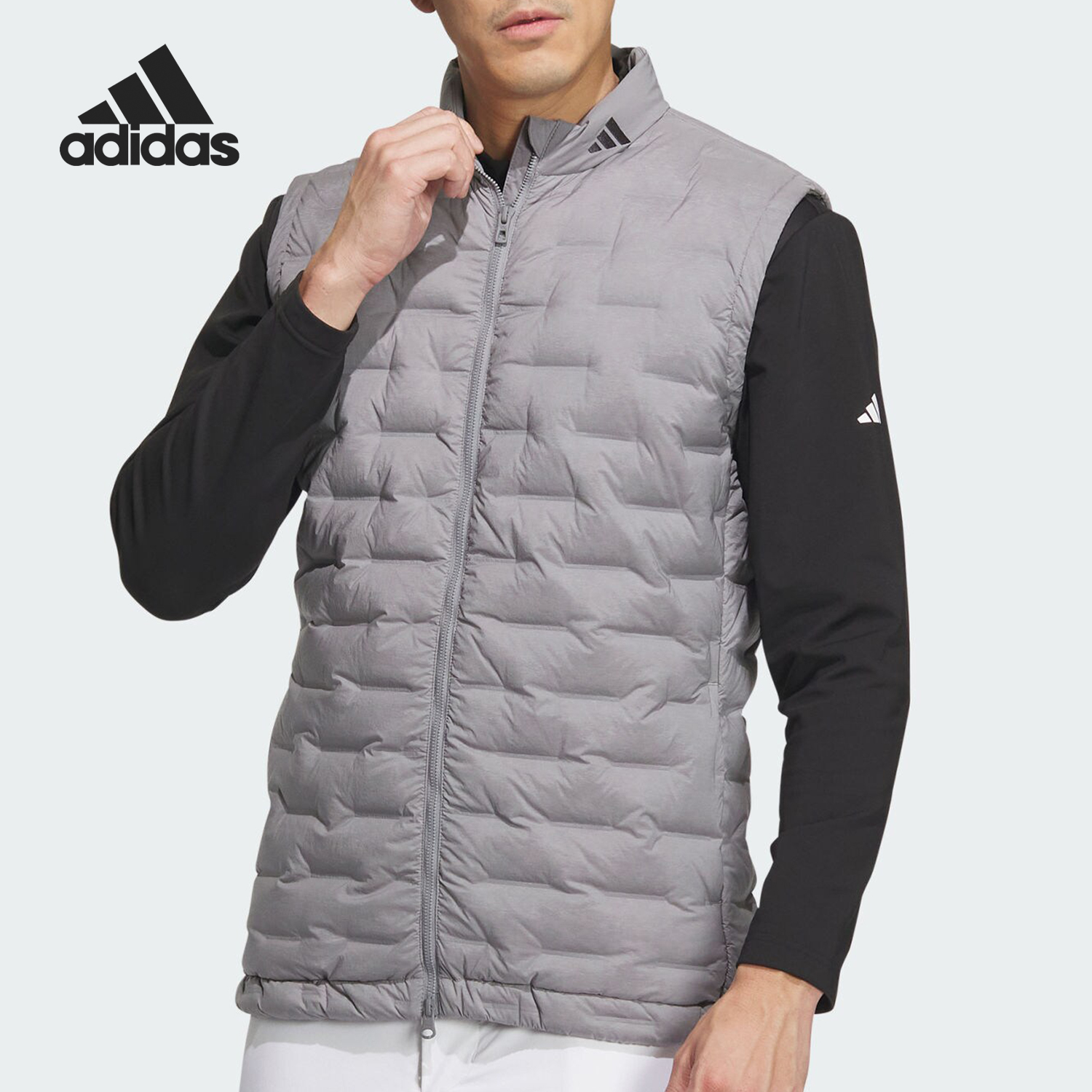 Adidas/阿迪达斯正品新款男士高尔夫运动鹅绒羽绒马甲HZ6100