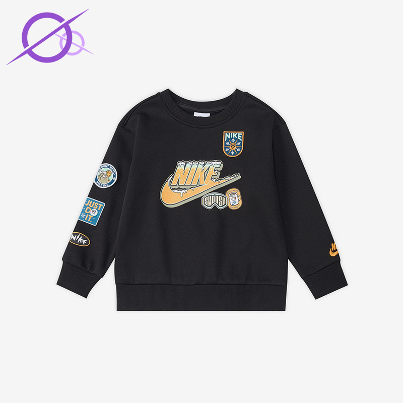 Nike/耐克正品2025冬季款小童日常圆领套头耐穿卫衣IQ2820-010