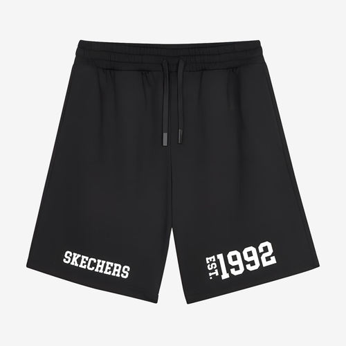 Skechers斯凯奇正品儿童款宽松系带字母印花短裤L124M056-0018