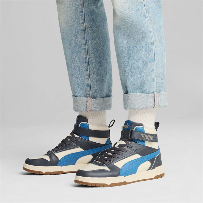 彪马男女运动中帮拼接耐磨板鞋