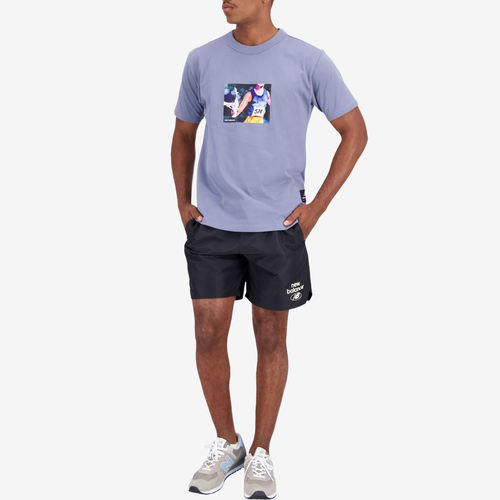 New Balance新百伦正品男印花系带直筒休闲运动短裤MS31519-BK
