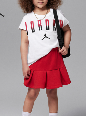 Nike/耐克正品JORDAN小童圆领短袖褶裥裤裙套装II3743-687