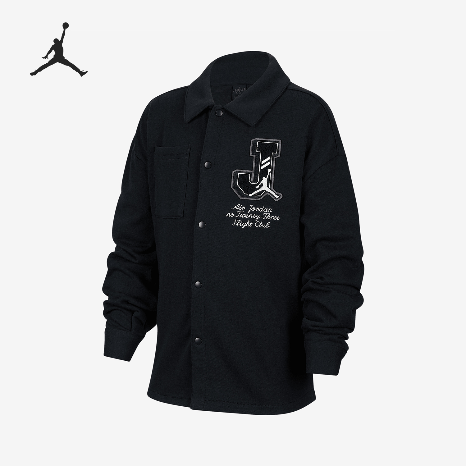 Nike/耐克正品JORDAN大童翻领印花宽松针织上衣IF3742-010