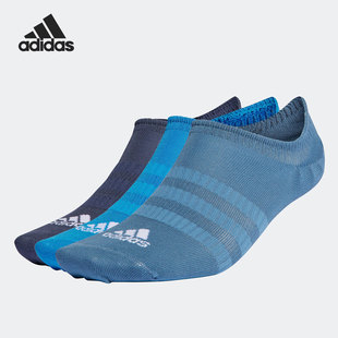 男女运动低帮短袜棉袜三双装 新款 HE4983 阿迪达斯正品 Adidas