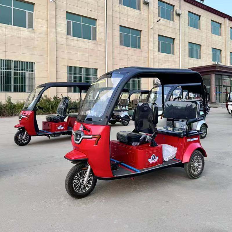 新款带棚燃油三轮车接送孩子成人家用女士老年代步畅销嘟嘟车