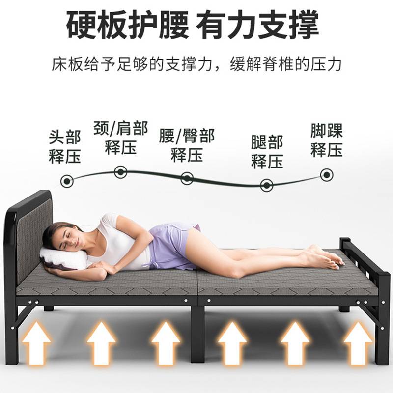 折叠床单人出租房宿舍金属折叠床办公室午休床家用铁床包邮..
