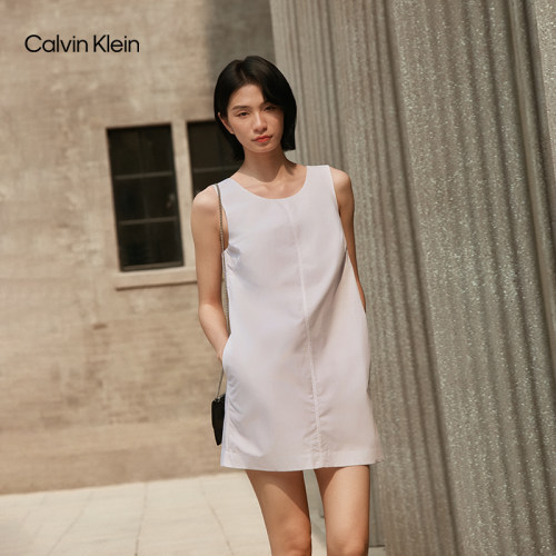 CK女士气质休闲无袖背心连衣裙
