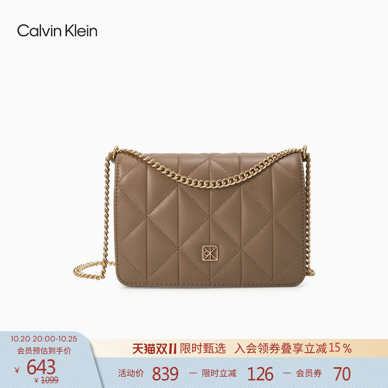 CK女包26气质优雅休闲通勤金属老花字母单肩斜挎链条方包礼物