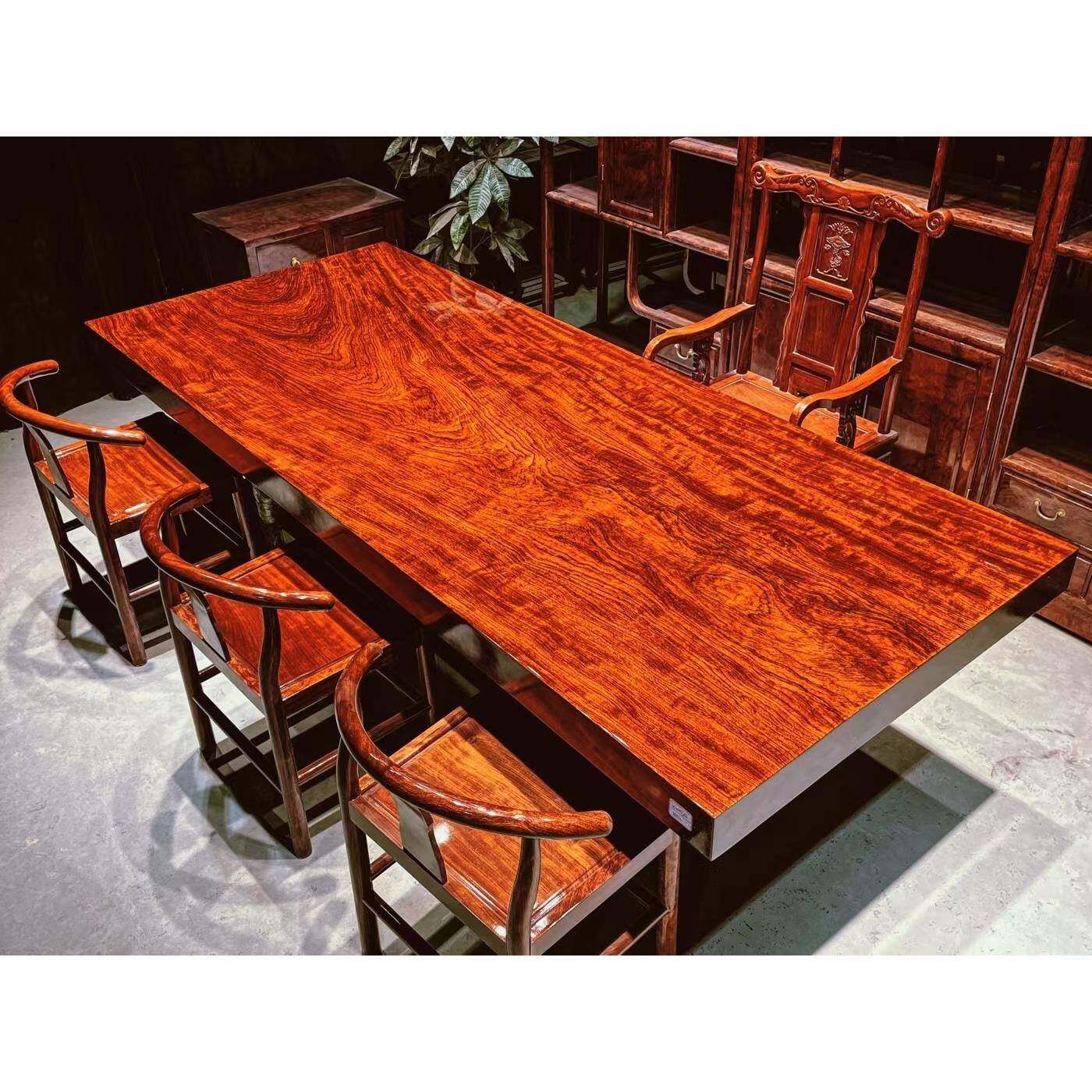 巴花实木大板桌红木桌子茶板巴西东非酸枝水波纹原木茶台茶几茶桌