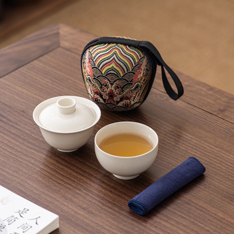 一人饮旅行茶具套装一壶三杯户z外便携式快客杯户外露营泡茶壶茶