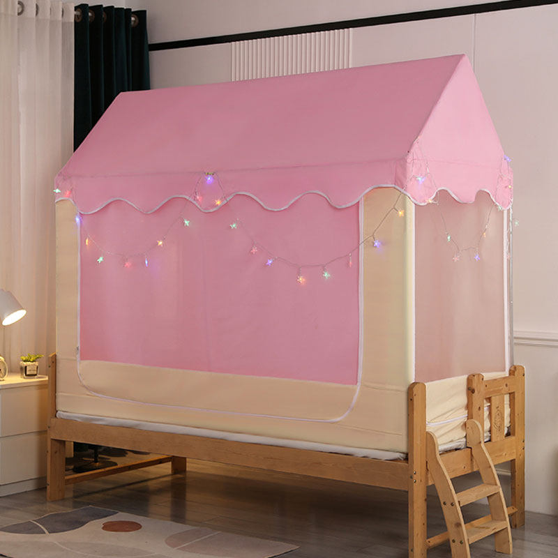 儿童小床蚊帐卧室婴儿拼接t床分床公主风防蚊帐篷树屋小房子游戏