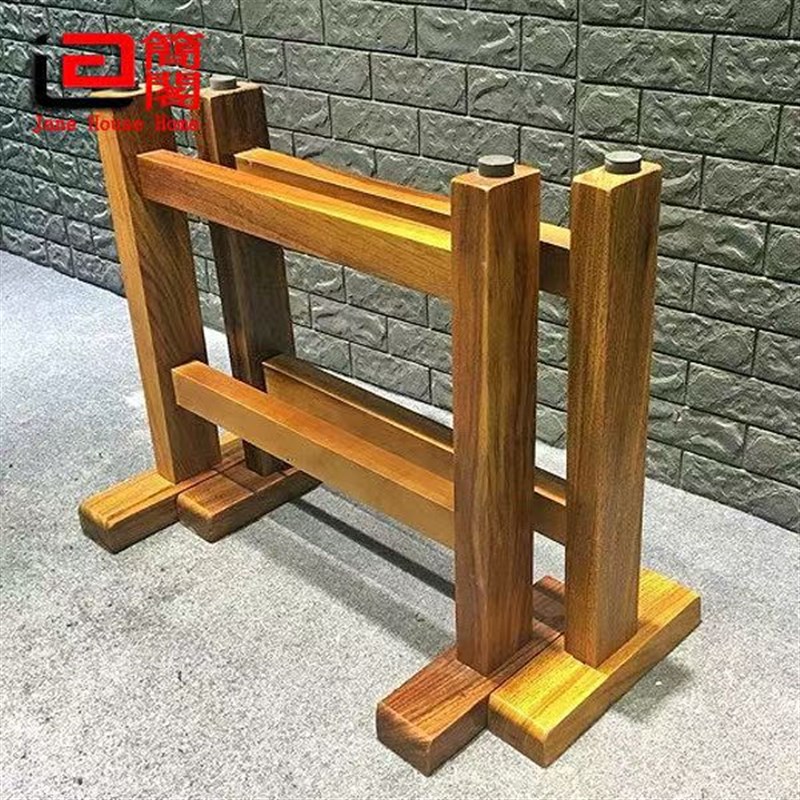 胡桃木桌子腿实木桌脚实木原木圆桌岩板餐桌腿O茶桌茶台配套桌子