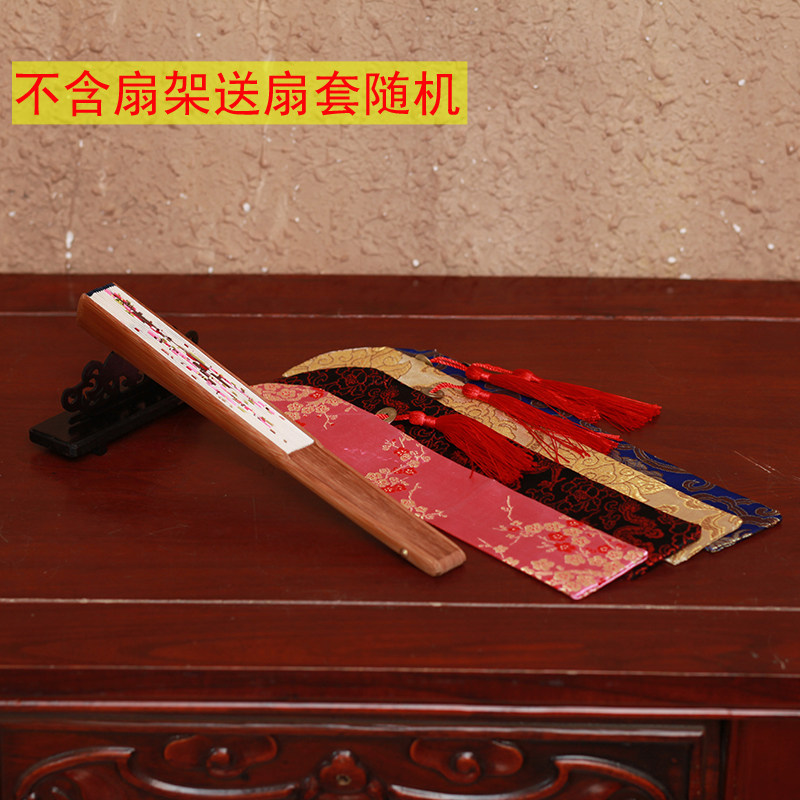 中国风手绘桃花折j扇 8寸竹制白纸扇复古工艺礼品 手工绘制梅兰竹