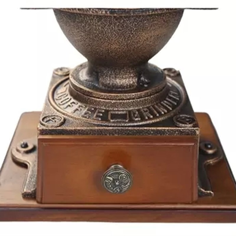 全铁复古大摇轮手摇咖啡磨豆机 手动磨粉H机 金属齿轮咖啡机10人