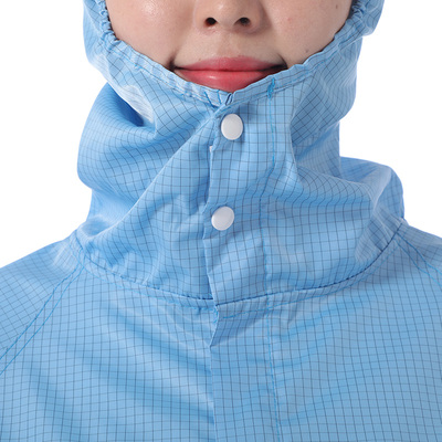 羽兴百级网格防静电连p体服男女无尘洁净车间防护连帽连鞋套工作