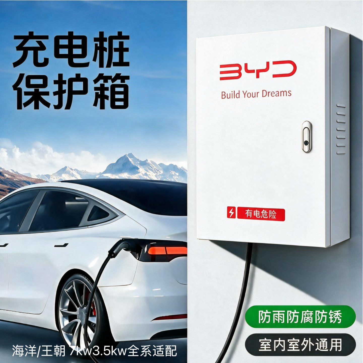 【官方指定】比亚迪充电桩专用保护箱立柱加厚防水防尘