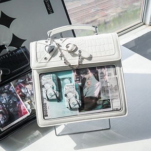 2025潮流原创亚文化哥特辣妹透明二次元吧唧痛包包女【黑桃派对】