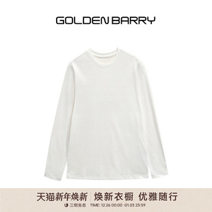 T恤202474 百搭显瘦正肩100棉内搭长袖 GOLDEN BARRY金和百瑞春季
