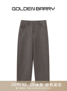 【绵羊毛】GOLDEN BARRY25秋冬经典复古气质百搭九分镰刀裤522021