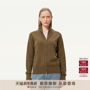 GOLDEN 241281 BARRY25秋100绵羊毛气质优雅软糯舒适立领拉链开衫