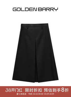 GOLDEN BARRY金和百瑞2025年春通勤A摆前压褶显瘦半身裙女310192