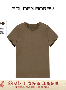 【100绵羊毛】GOLDEN BARRY25秋冬基础百搭叠穿圆领羊毛T恤201050
