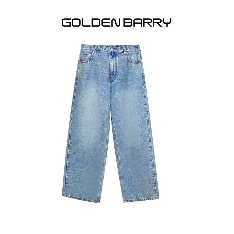 GOLDEN BARRY金和百瑞夏新款撒银薄款牛仔阔腿裤女501143