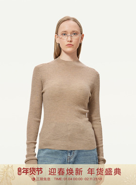 GOLDEN BARRY25秋经典基础款100山羊绒半高领毛衣针织衫女243126
