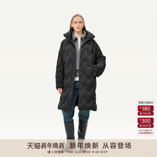 BARRY25冬设计感高级黑几何压纹羽绒服132062 GOLDEN 90白鹅绒