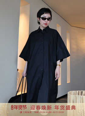 GOLDEN BARRY25秋新款100棉日系休闲气质短袖连衣裙301318