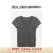 GOLDEN T恤女201943 圆领100%羊毛打底短袖 BARRY金和百瑞经典 薄款