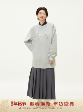 GOLDEN BARRY2025年秋冬重工钉珠圆领100棉圆领卫衣T恤202470