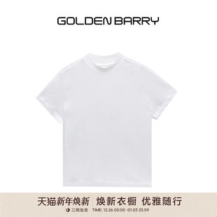 小白短袖 百搭半高领修身 T恤201966 BARRY金和百瑞夏季 GOLDEN