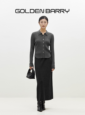 GOLDEN BARRY金和百瑞韩系通勤百搭实穿羊毛半身裙314047