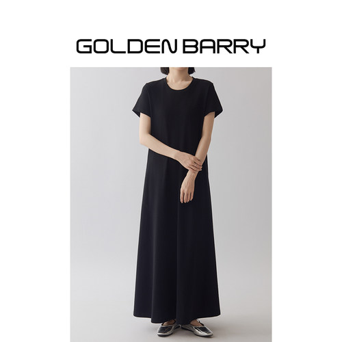 GOLDENBARRY休闲宽松黑色连衣裙