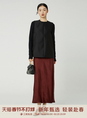 GOLDEN BARRY金和百瑞25秋叠穿新中式立领斜襟马甲123135/-1