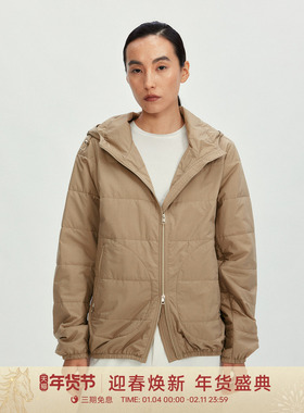 GOLDEN BARRY25冬新款基础极简日常通勤百搭拉链连帽棉服171014