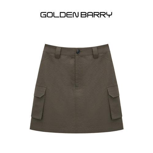 GOLDEN BARRY金和百瑞25夏新款遮胯显瘦A字工装短款半裙女311296